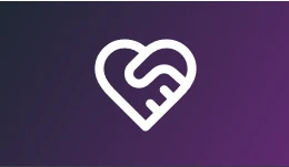 Piktogramm zweier Hände, die ineinander greifen und ein Herz formen